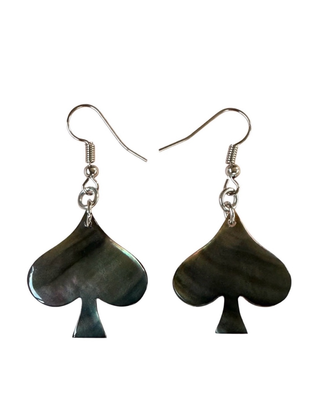 Spade Earrings - Natural Black Lip Shell